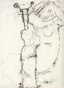 Amedeo Modigliani Sheet of Studies with African Sculpture and Caryatid oil painting